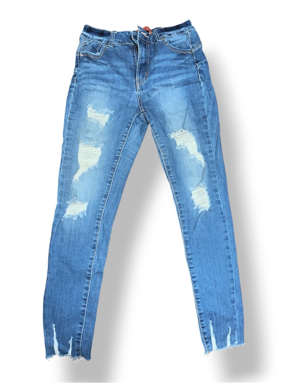 Wax Jean Light Blue Distressed Skinny Jeans